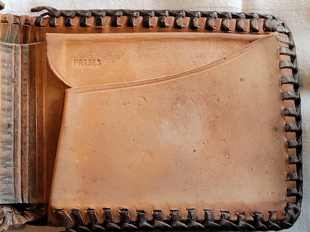 Leather Worker Project Tooled Wallet Leaf & Floral Design Needs Love READ