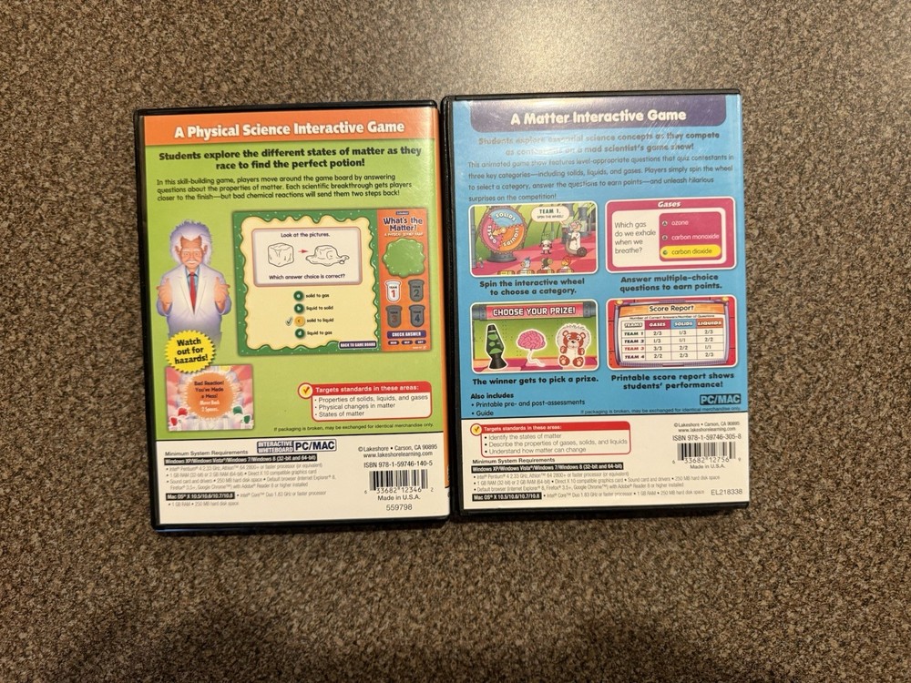 Lot 8 Lakeshore Interactive Educational Games Lot PC/Mac CD Rom Elementary