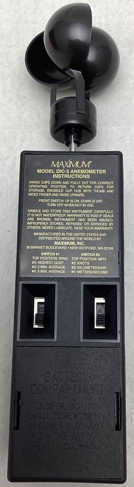 Maximum DIC3 Battery-Powered Digital Handheld Anemometer With Case