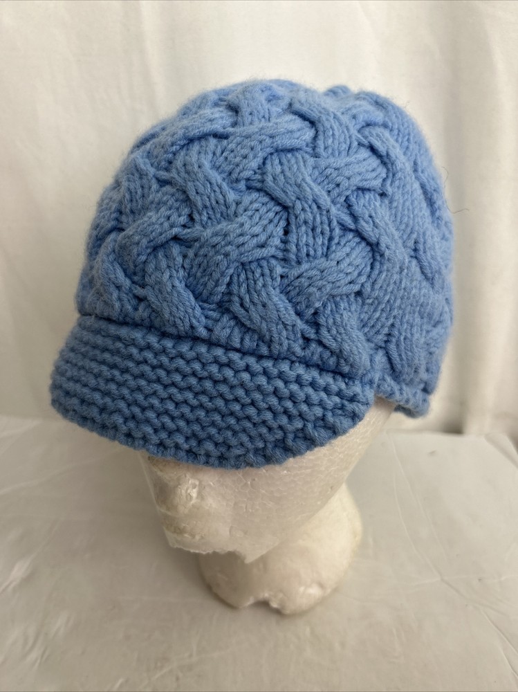 Obermeyer Juniors Beanie Knit Blue Small Bill Wool Acrylic One Size
