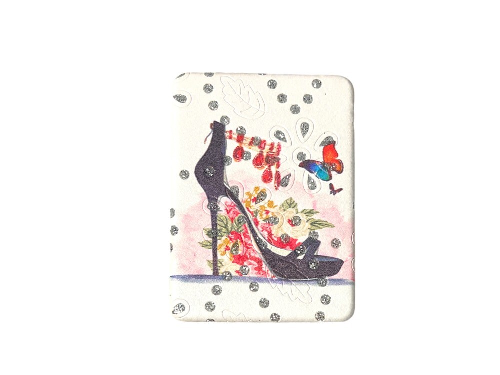 High Heal Theme Double Compact Mirror w/ Crystal Stones ~ Great Gift Idea!