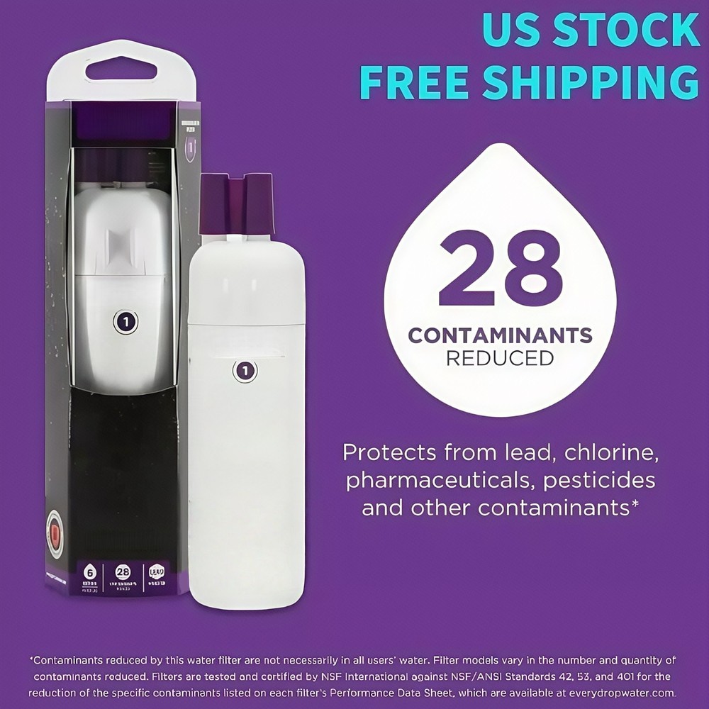 New 2Pack Replacement ΕDR1RXD1 Refrigerator Ice & Water Filter 1 Sealed Home US