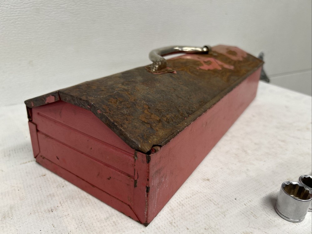 Vintage Ace Hardware Lot Tool Box And Various Socket In Good Working Condition