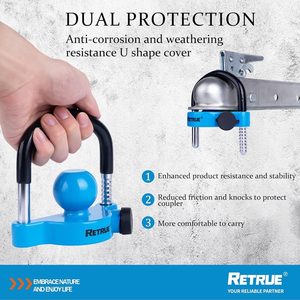 Universal Trailer Ball Lock Hitch Coupler Locks Adjustable