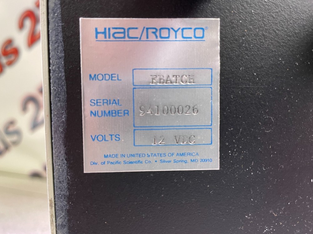 HIAC / ROYCO VersaCount FBATCH Portable Liquid Batch Sampler