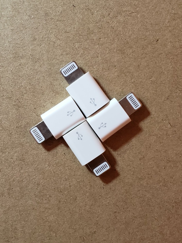 lot 4x Micro USB 8Pin Data Cable Adapter android to iPhone Converter For iPhone