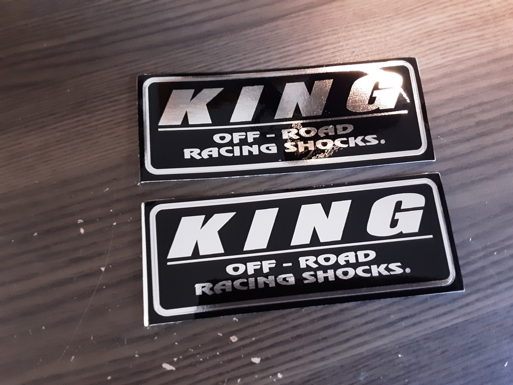KING OFFROAD SHOCKS Replacement Shock Decals Stickers Emblems CHROME BLACK