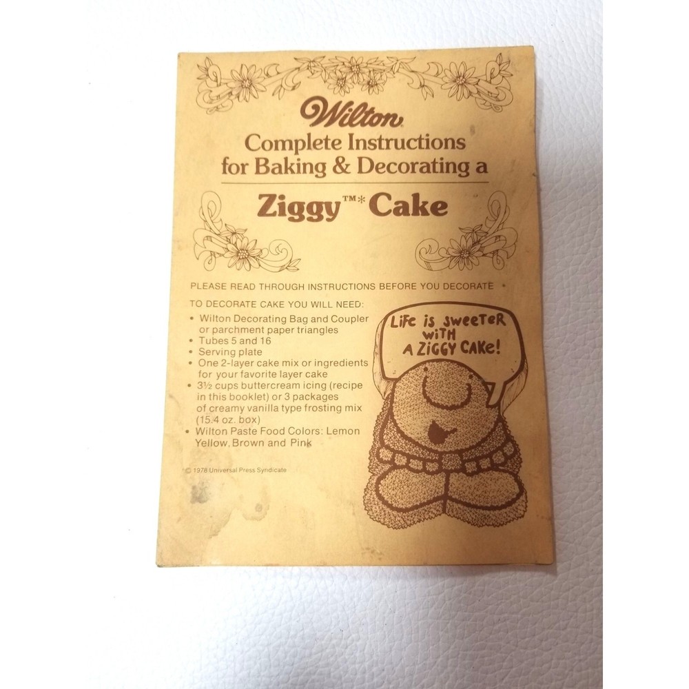 1978 Wilton Ziggy Shape Cake Pan With Directions Original Packaging