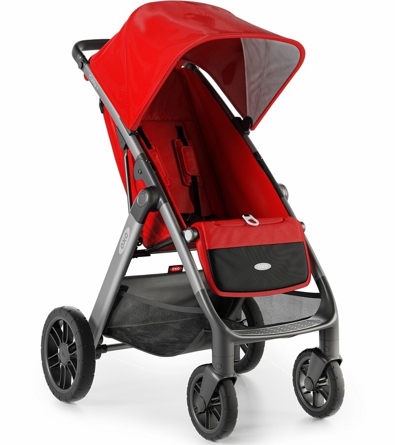 OXO Tot Cubby Plus Stroller, Charcoal / Red