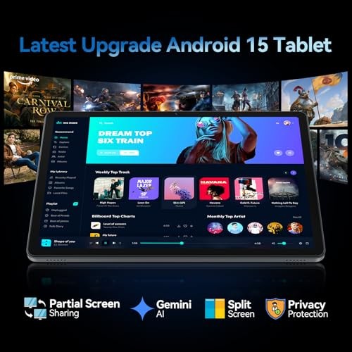 2025 Latest 11 inch Android 15 Tablet with Dual 4G Cellular, Octa-Core Tablets