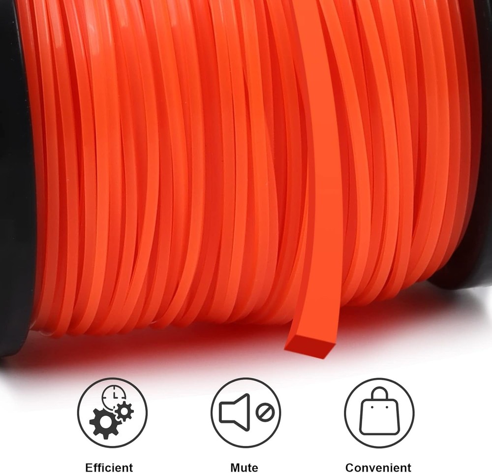 String Trimmer Line, Square Orange Heavy Duty Weed Eater String, Premium Nylon U