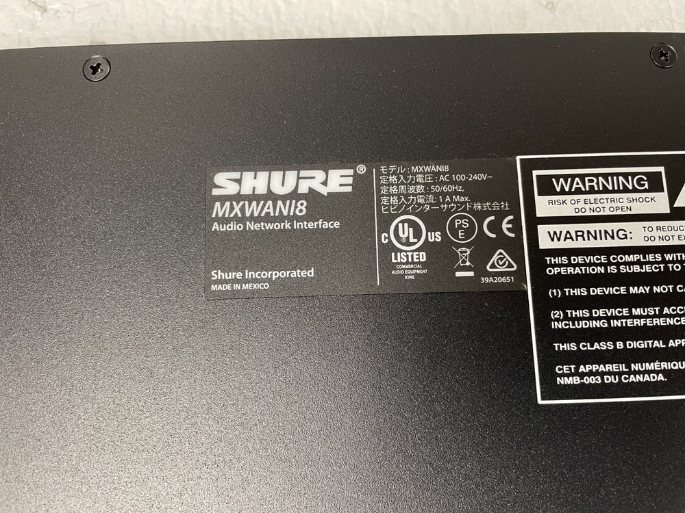 Shure MXWANI8 Microflex Wireless Audio Network Interface w/ Rack Ears