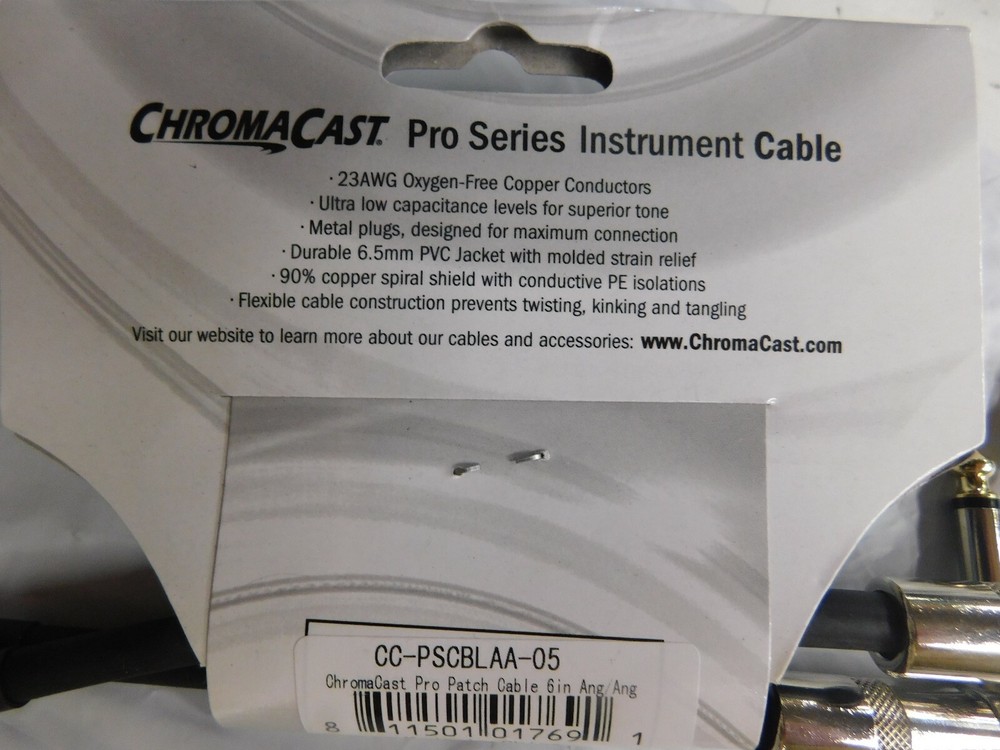 CHROMACAST PRO SERIES INSTRUMENT CABLE-6"-ANGLE/ANGLE PATCH CABLE-2 Pack