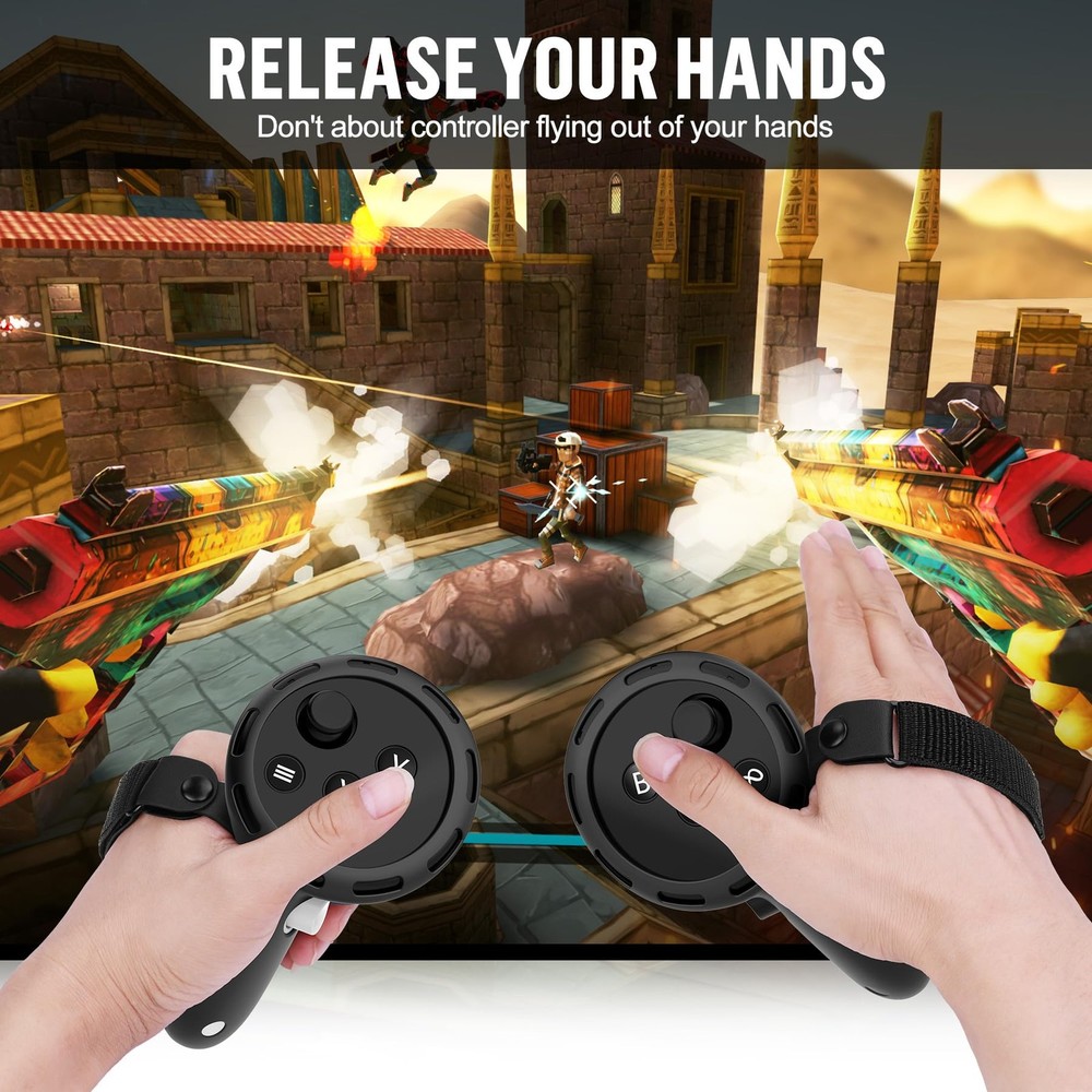 Silicone Cover Set Compatible with Meta/Oculus Quest 3s Deep Black