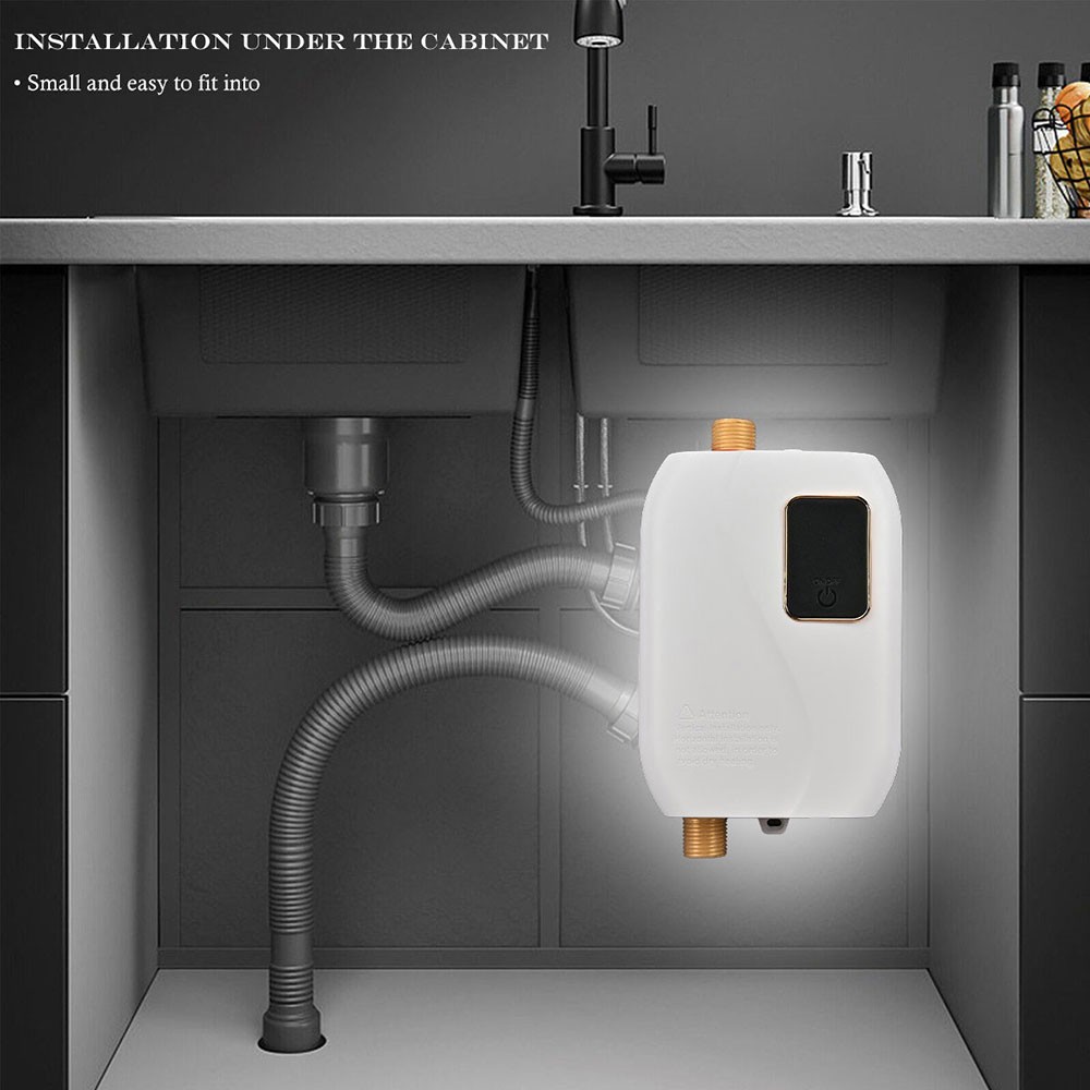 Electric Tankless Instant 3KW Hot Water Heater Under Sink Tap Kitchen BathRoom