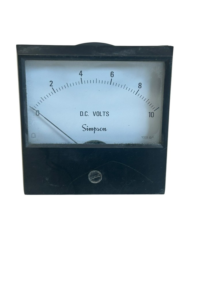 Simpson Electric 2123 Century Style Analog Panel Meter Black DC Voltage