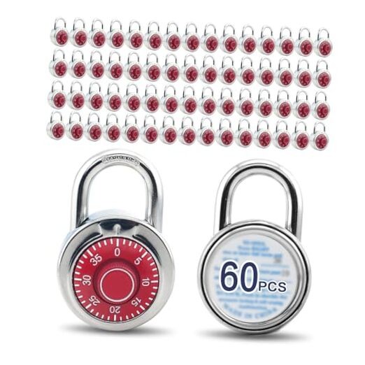 Standard Dial Combination Lock, 2 in. Wide, with Different Red 60pack