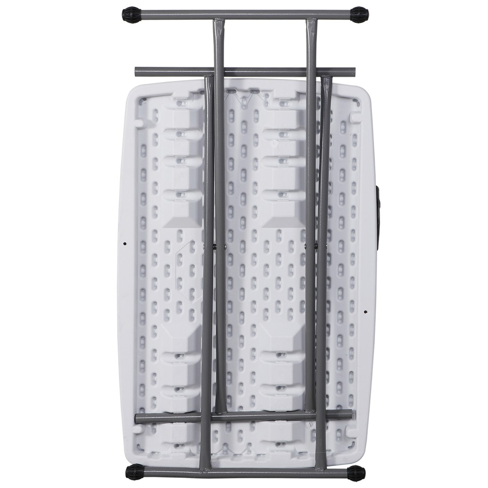 30'' Plastic Folding Tables Rectangular Utility Table Adjustable Height White