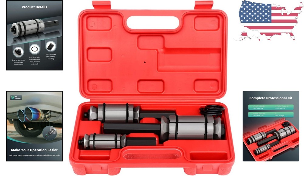 Efficient 3-Piece Pipe Expander Tool Set for Straightening Exhaust Systems