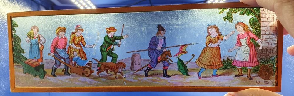 5 Vintage Glass Panoramic Magic Lantern Slides