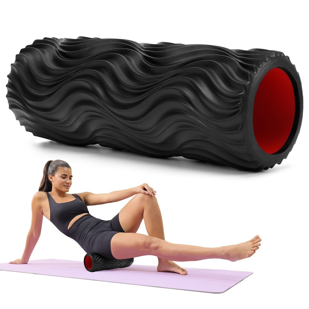 Foam Roller, 15" High Density Foam Back Roller, Wave Textured Massa... Fast Ship