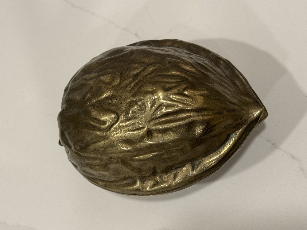 Vintage Interpur Walnut-Shaped Solid Brass Nutcracker