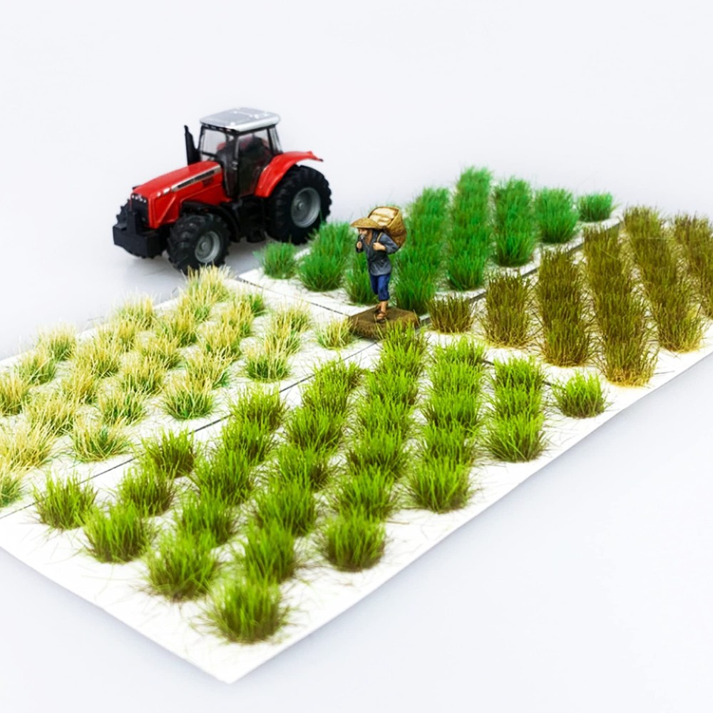 Static Grass Tuft Model Kit Scenery Terrain & Tweezers for Grass Modeling 128pcs