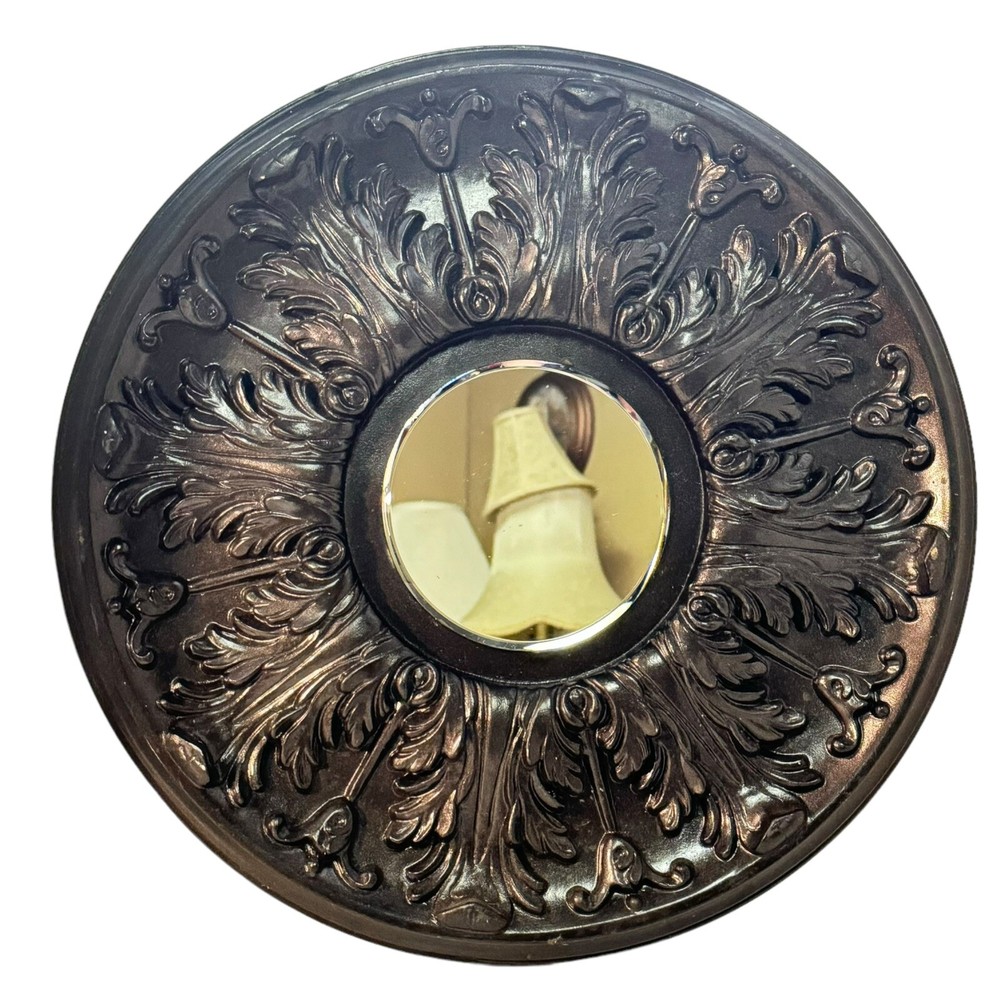 Ornate Ceiling Medallion Mirror. Vintage Styled Decor. Classic Beauty.