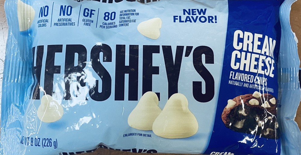 2x Hershey's CREAM CHEESE Flavored Premium Baking Morsels Chips 8 oz Bag 2 PACK