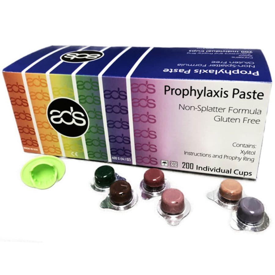 ADS 200 Cups Dental Prophy Paste Fluoride Non Splatter Medium Coarse Grit Box