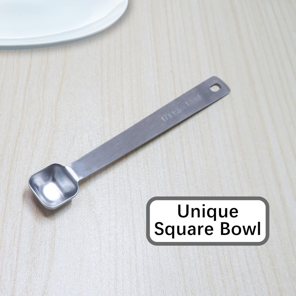 2PCS 1/3 Teaspoon(1/3tsp, 1/10tbsp, 1.5ml) Single Tiny Square Bowl Measuring ...