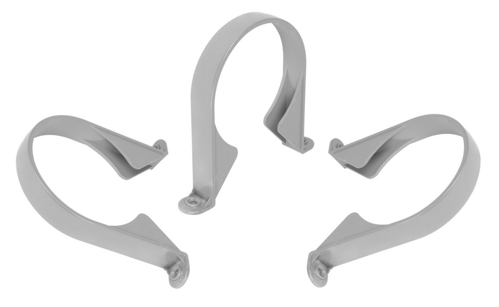 Grey Soil Pipe Clips x 3 Soil & Vent Pipe Bracket 110mm 4"