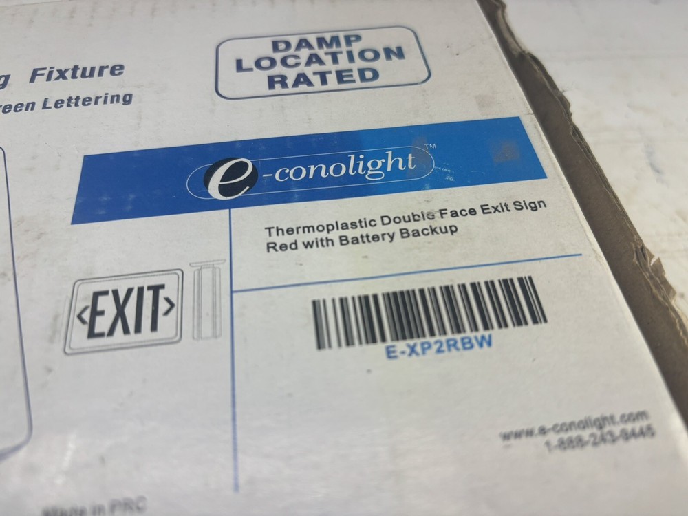 E-Conolight E-XPDRBW Plastic LED Exit Sign lot of two