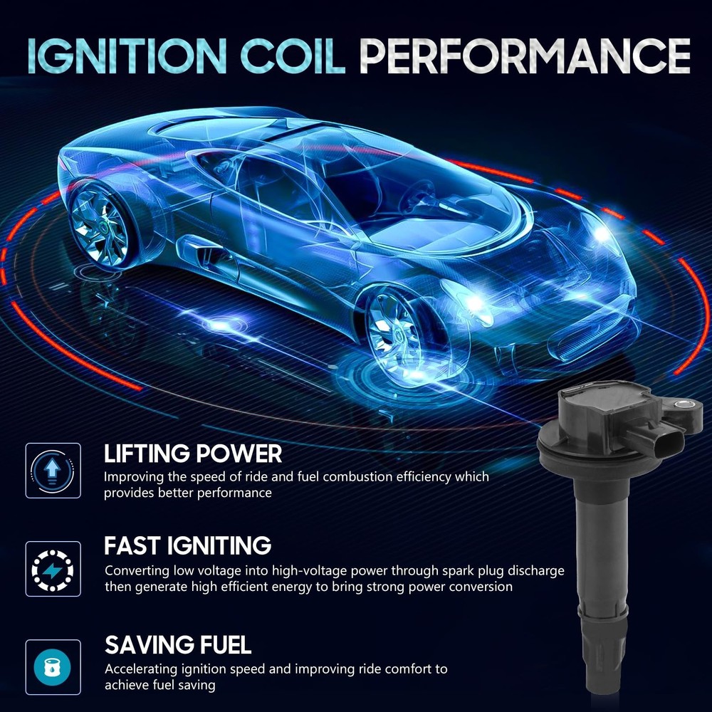6PCS Ignition Coil Pack with 6PCS Iridium Spark Plug Compatible with Ford Edg...