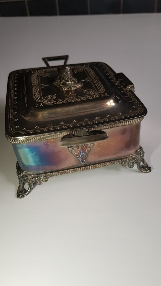 silver plate sardine box c1880-1910