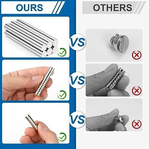 8x3mm Small Refrigerator Magnets, 100Pcs Tiny 8x3mm-100Pcs, Silver