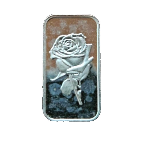 Rose Design Silver Bar 1 Gram