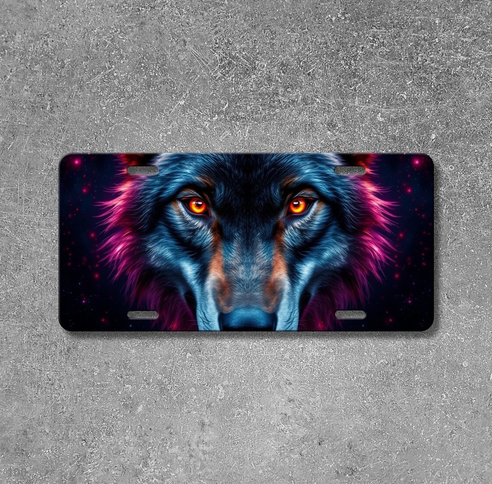 Powerful Wolf License Plate Custom Front Bumper Plate Holiday Gift