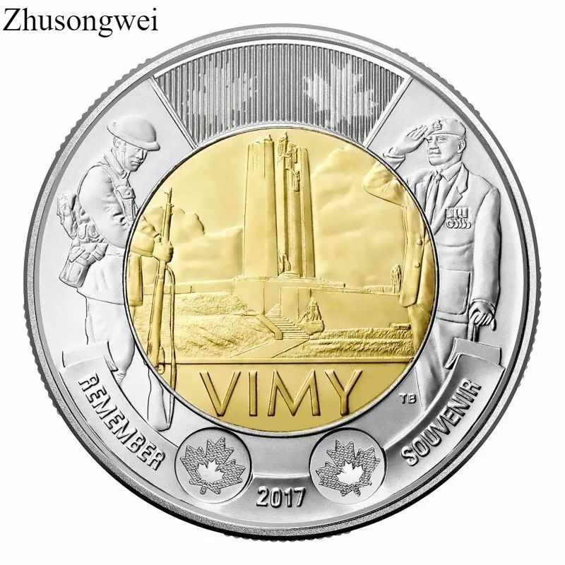 2017 Canada $2 Dollar Vimy Ridge - Free shipping