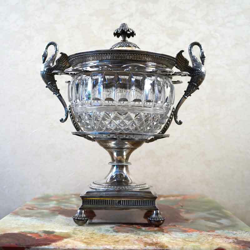 Vintage Britain Silver Crystal Centerpiece