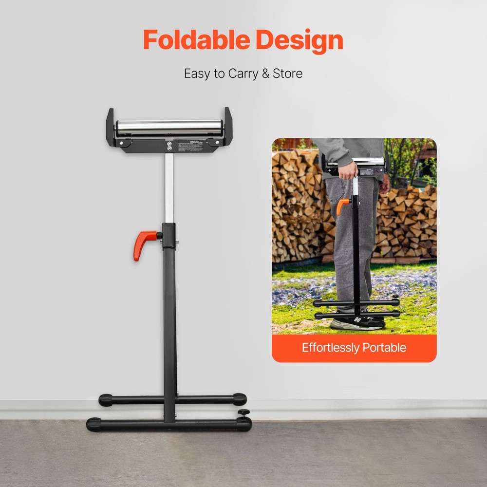 Roller Stand 250lb Capacity, 27"-43" Adjustable Height, Folding Heavy Duty Work