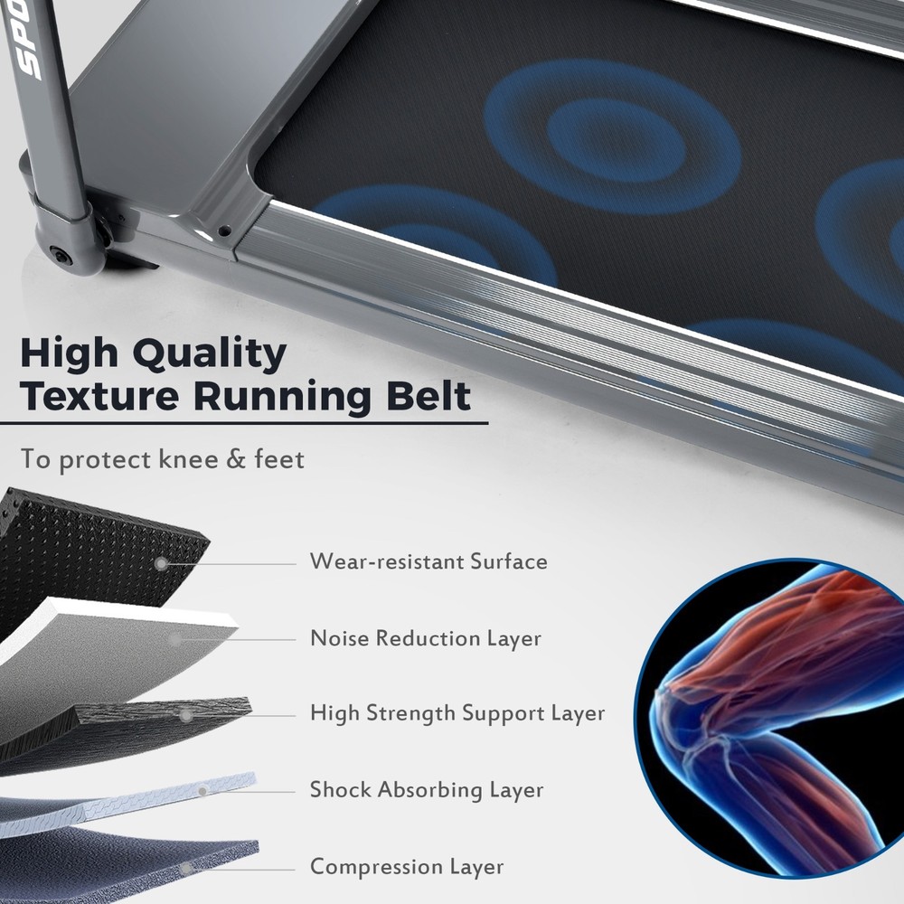 Foldable Electric 3.5HP Treadmill Portable Compact Treadmill Adjustable Speed