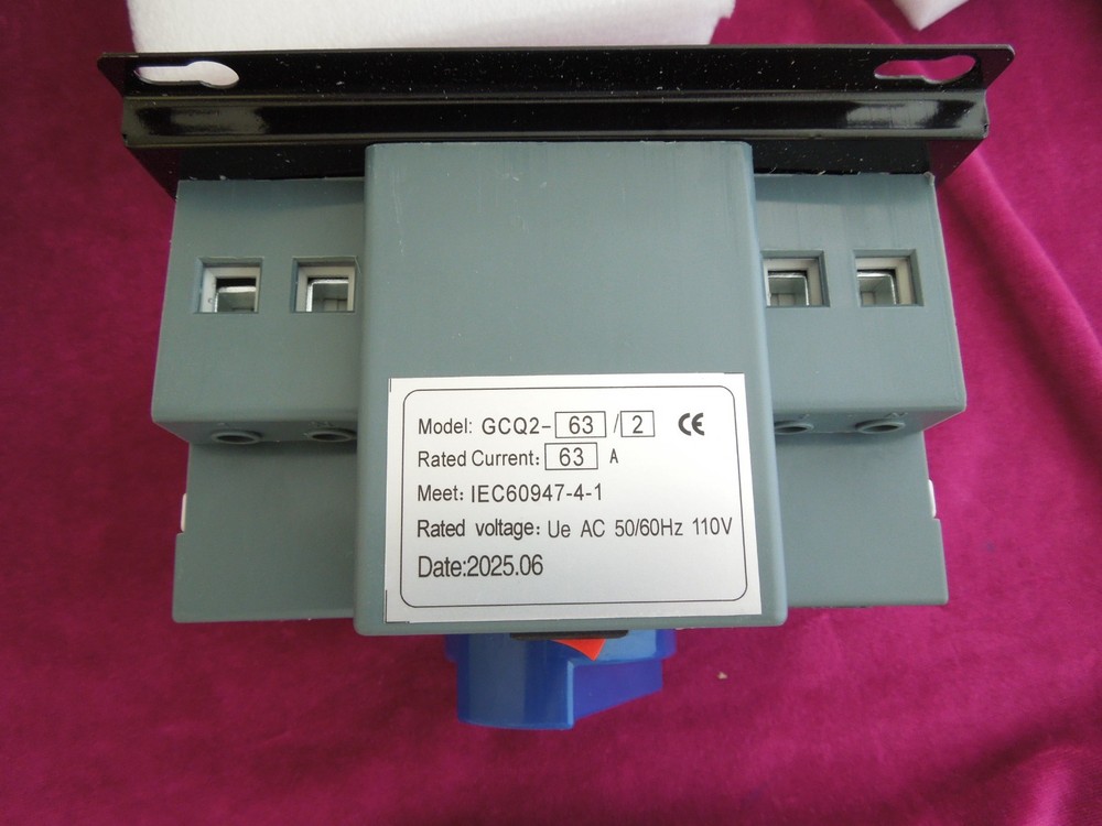 63A ATS Dual Power Automatic Transfer Switch for Generator Changeover Switch 2P
