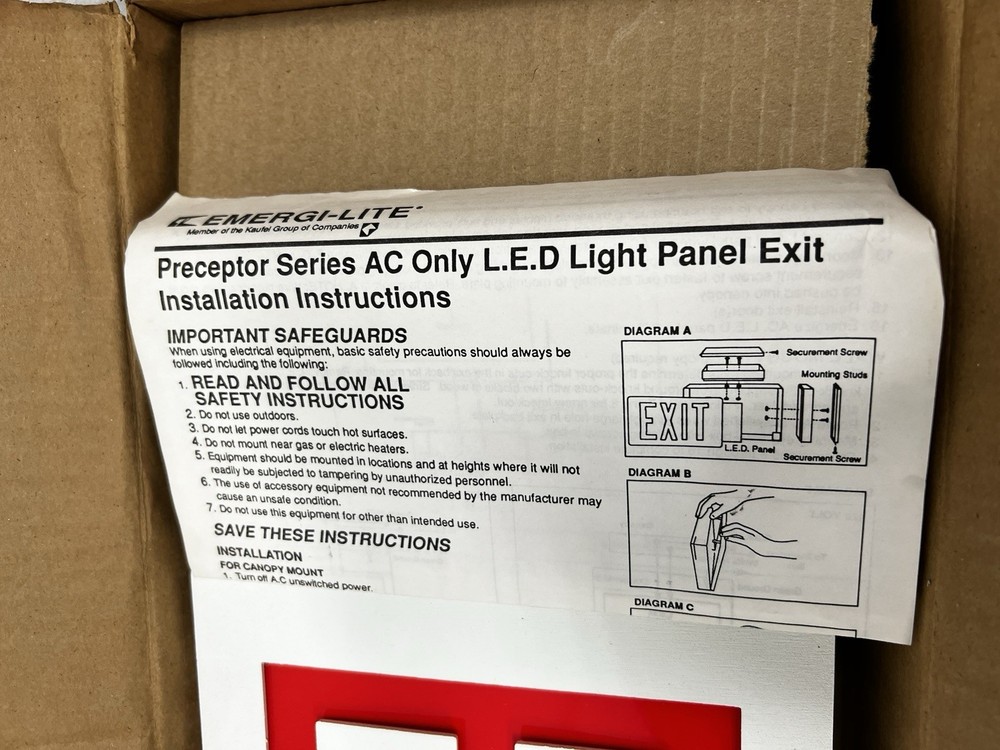 Emergi-Lite WWLEDP2R277-EI Double-sided LED EXIT light, Red