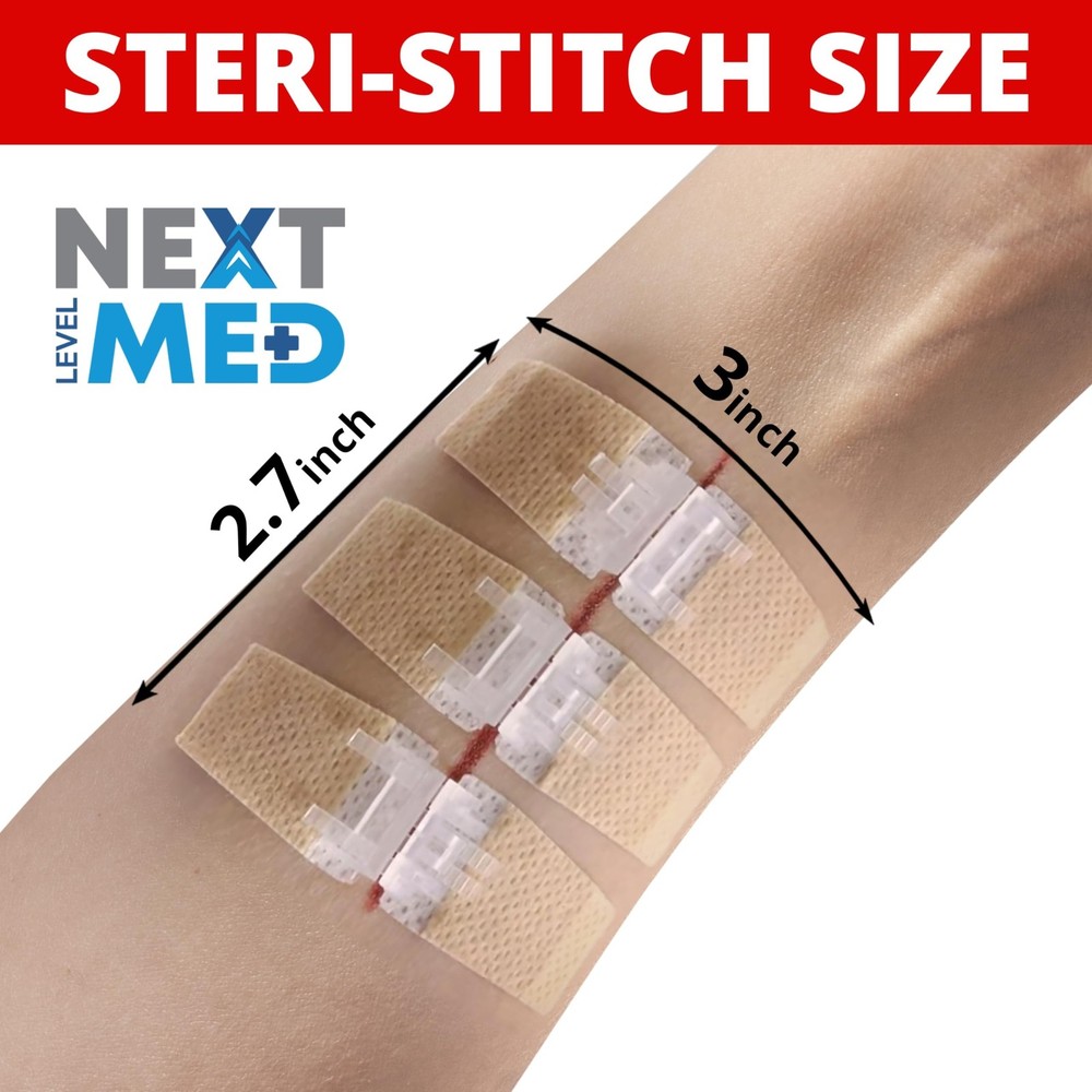 NEXT LEVEL MED Steri-Stitch Wounds & Cuts Closure Kit - Comprehensive First-A...