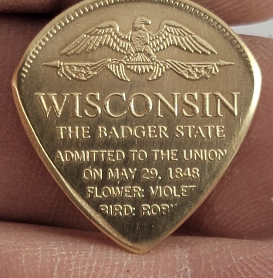 Wisconsin Guitar Pick. Handmade. Ships Today!