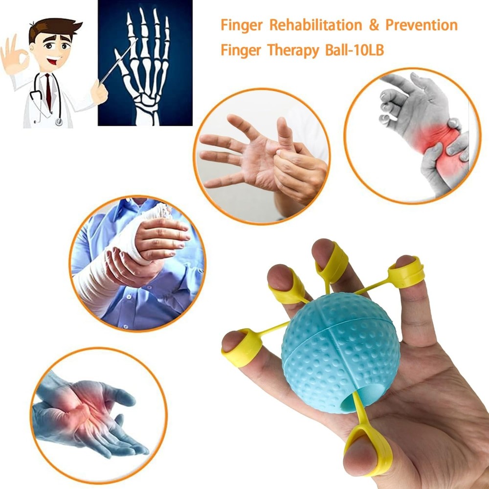 Hand Exercise Ball Squeeze Balls for Hand Therapy Finger Extension Exerciser ...