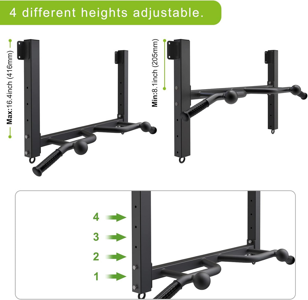 Heavy Duty Joist Mounted Pull Up Bar with Multi-Angle Grip & Accessories