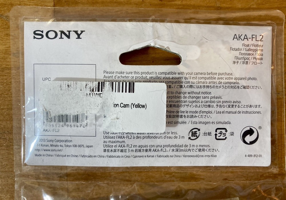 Sony Floatation Attachment Band for Camera AKA-FL2 Float Yellow