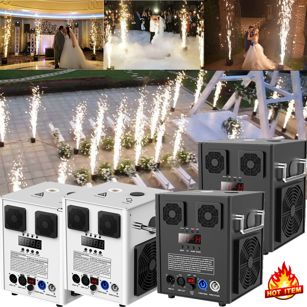 700W Cold Spark Firework Machine Stage Effect Wedding DMX DJ Party w/Flight Case